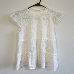 Sim & Sam Women’s White‎ Ruffle Top Size Small
